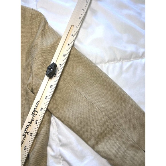 Vintage 90s ICB Womens Designer Jacket Tan Double Breasted Belted Size 4 Lined - Picture 11 of 11